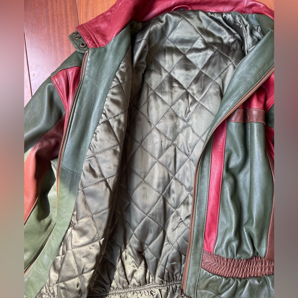 Vintage Patchwork Leather Parka Jacket - image 7